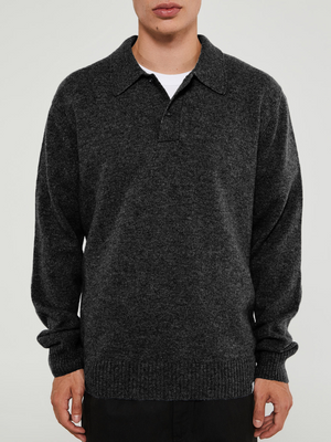 Men's Solid Color Peplum V-Neck Sweater