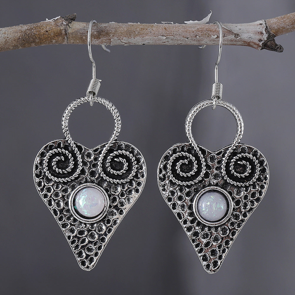 New Vintage Floral Heart Earrings