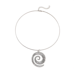 Geometric Spiral Pendant Collar