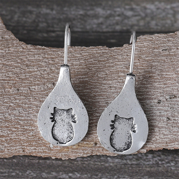 Vintage Simple Cat Drop Earrings