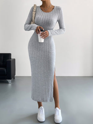 Commuter Slim Split Hip Wrap Dress