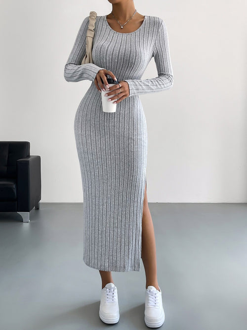 Commuter Slim Split Hip Wrap Dress