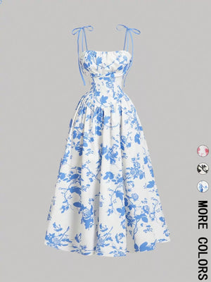 Women's Floral Print Spaghetti Strap Dress