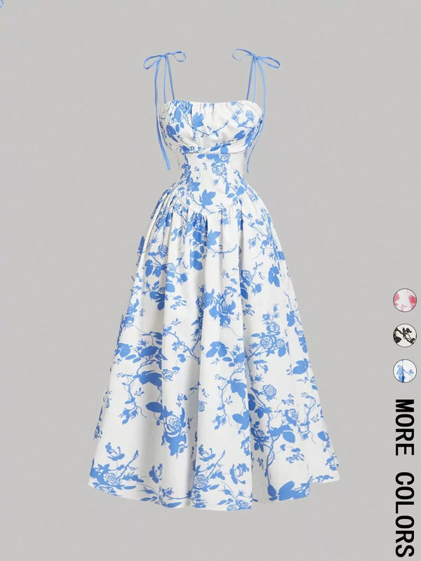 Women's Floral Print Spaghetti Strap Dress