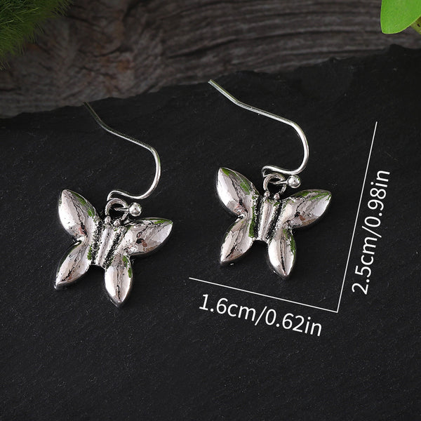 Simple Silver Butterfly Earrings