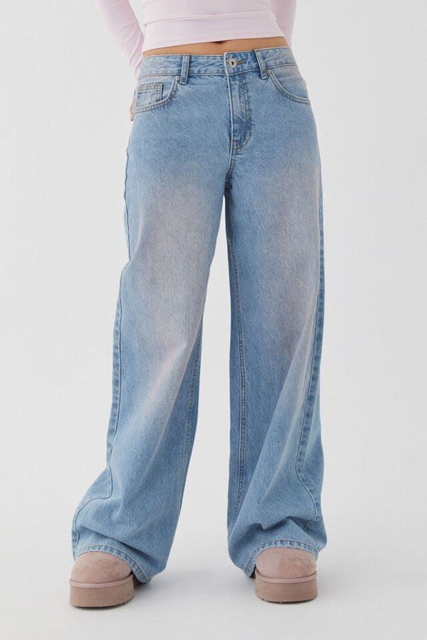 European and American washed retro straight high waist wide legs loose drape versatile jeans