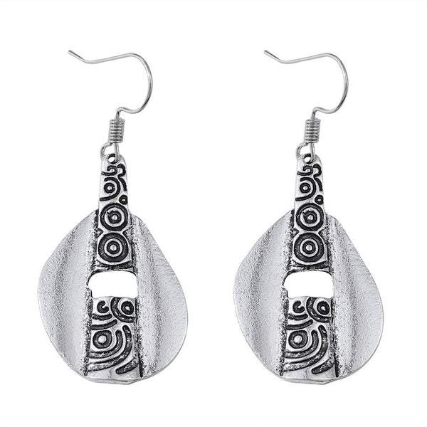 Simple Spiral Flower Dangle Earrings