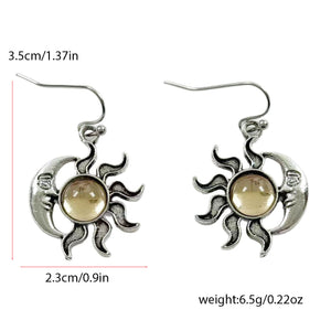 Crescent Moon Human Face Sunflower Pendant