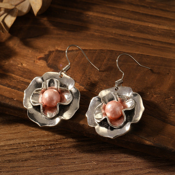 New Pearl Flower Dangle Earrings