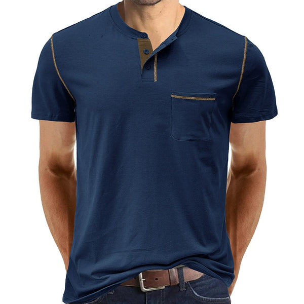 Men's American Retro Henley T-Shirt