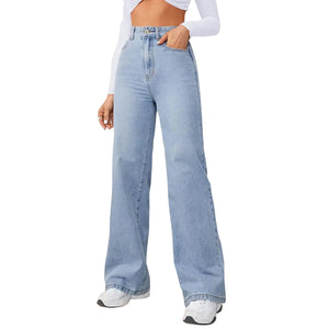 20245 Jeans Elastic Women's Loose Straight Cross-border Europe, America, Amazon AliExpress Women's Spot Manufacturer