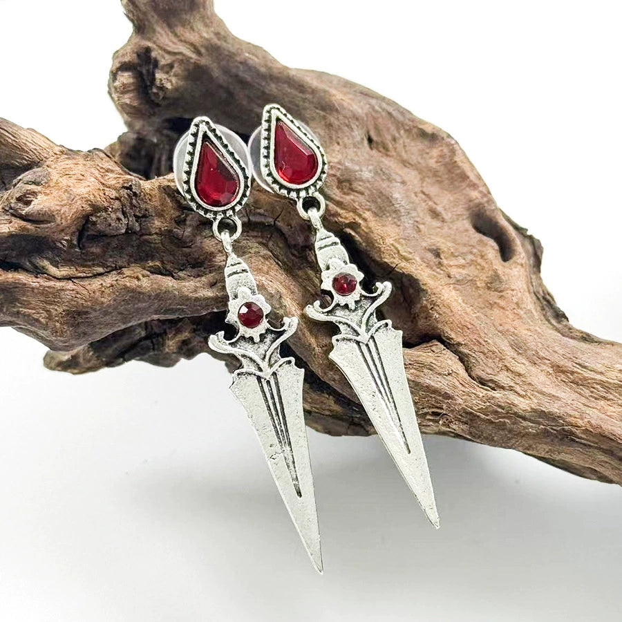 Vintage Dark Gothic Dagger Shaped Earrings