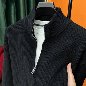 Autumn/Winter Zipper Sweater for Men - Versatile Knit Sweater