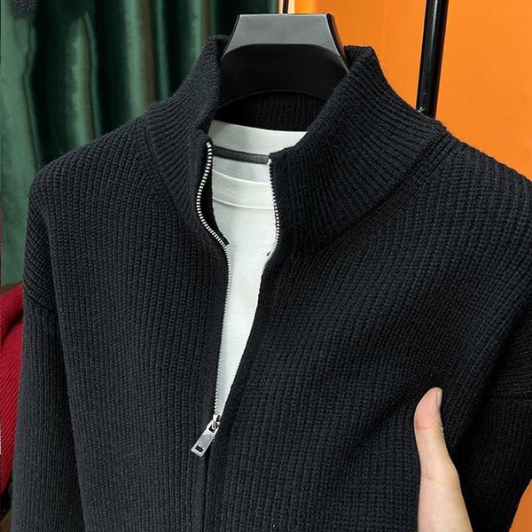 Autumn/Winter Zipper Sweater for Men - Versatile Knit Sweater