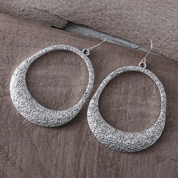 Minimalist Geometric Cutout Glitter Earrings