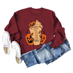 Halloween Pumpkin Cup Sweatshirt