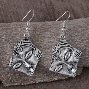 Exaggerated Tribal Human Face Styled Earrings