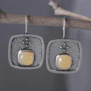 Ethnic Geometric Gemstone Earrings