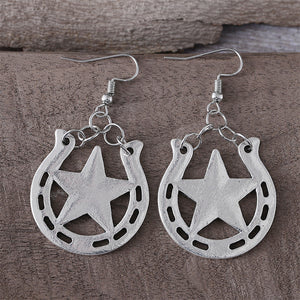 Simple Western Horseshoe Dangle Earrings