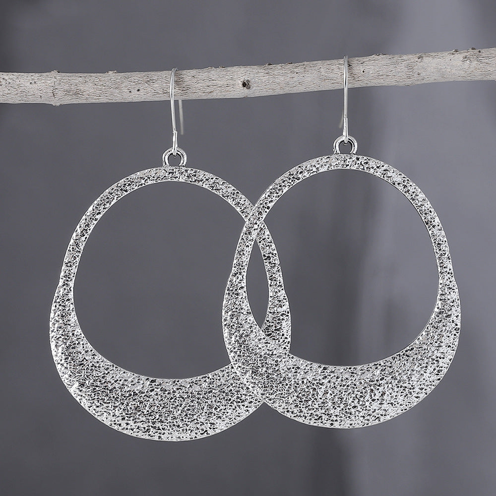 Minimalist Geometric Cutout Glitter Earrings