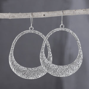 Minimalist Geometric Cutout Glitter Earrings