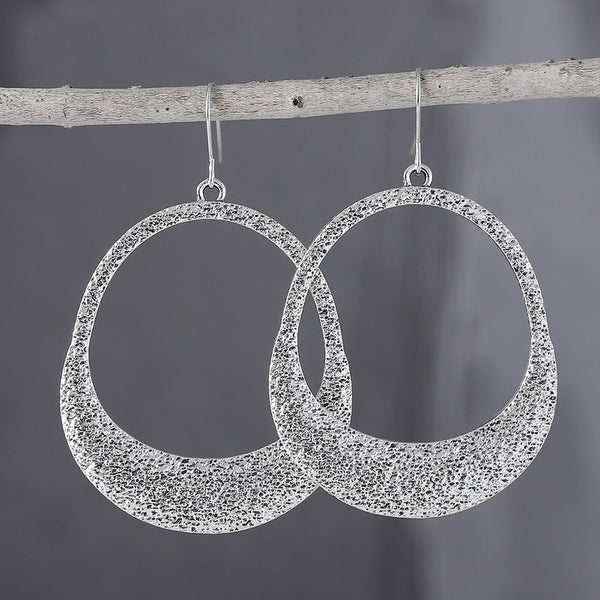 Minimalist Geometric Cutout Glitter Earrings