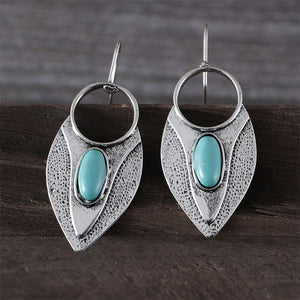 Ethnic Style Turquoise Teardrop Earrings