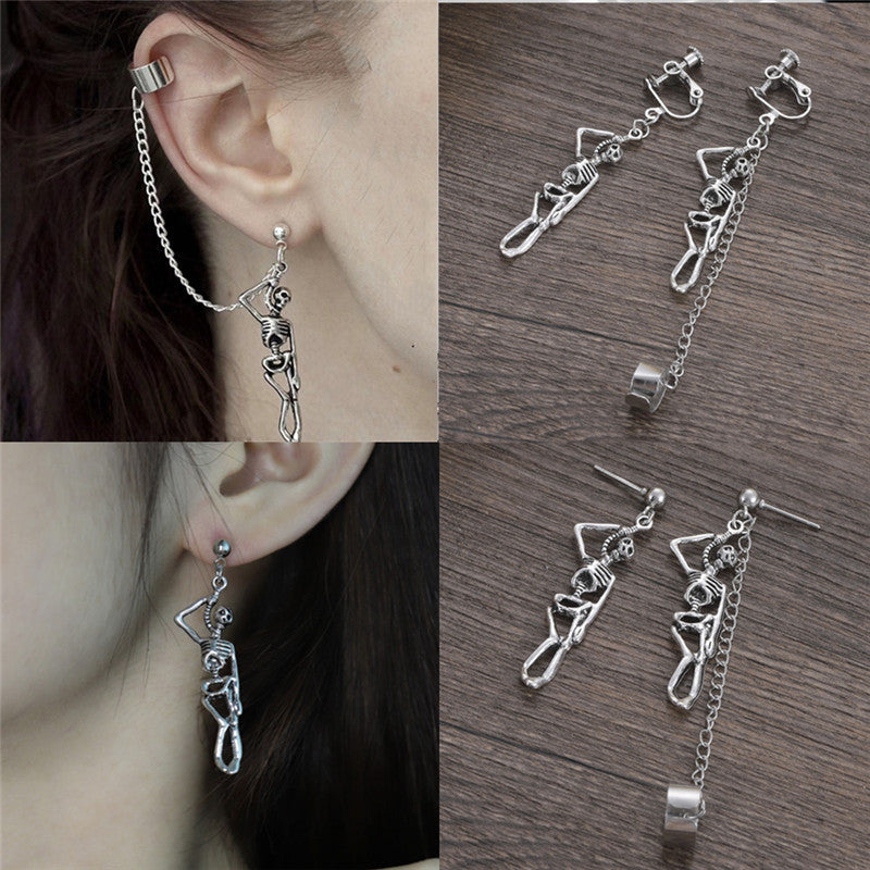 Vintage Bone Skull Earrings