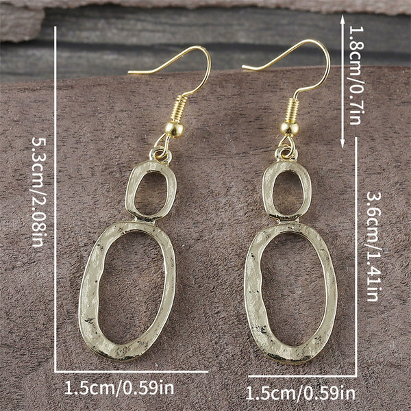 Vintage Haute Sense Round Hollowed Out EarringsMaterial
