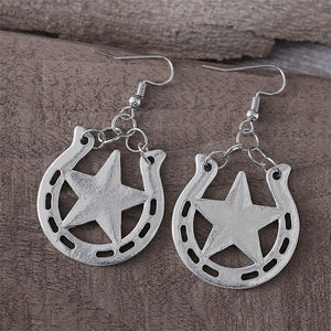 Simple Western Horseshoe Dangle Earrings
