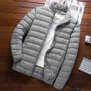 Autumn/Winter Plus Size Men's Lightweight Down-Filled Cotton Jacket