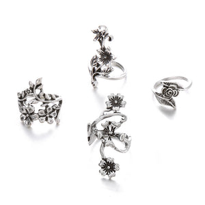 Vine and Leaf Flower Ring