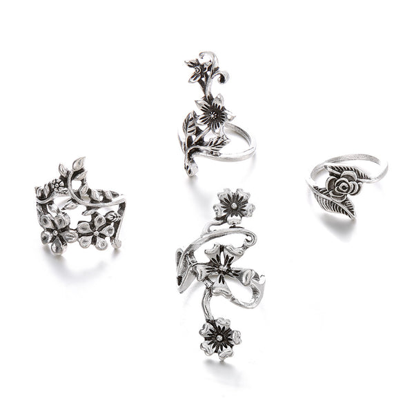Vine and Leaf Flower Ring