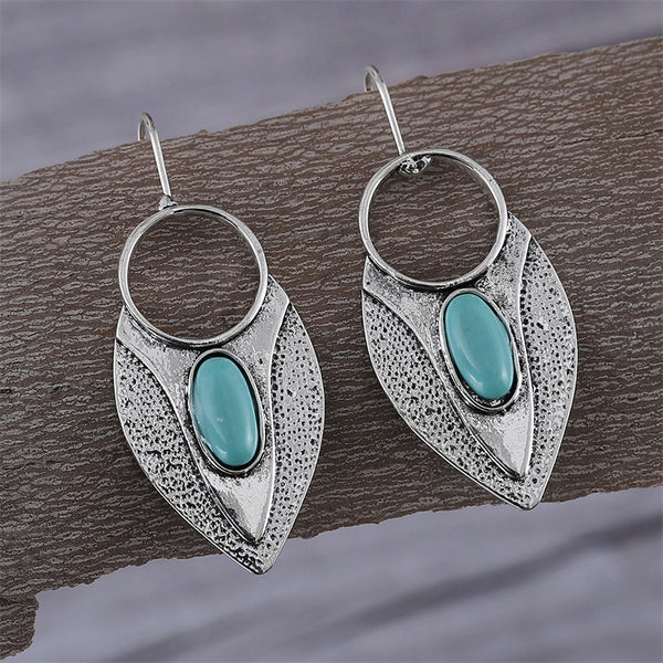 Ethnic Style Turquoise Teardrop Earrings