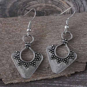 Simple Geometric Triangle Floral Earrings