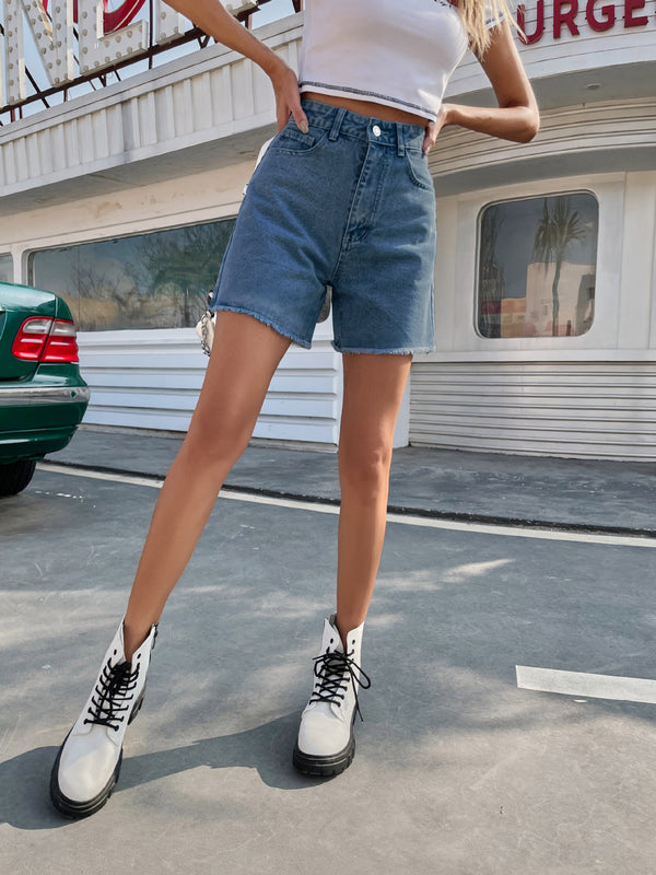 40-Spot-30760 #European and American trend loose casual high waist loose and thin women's denim shorts