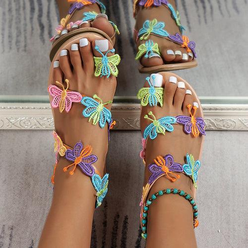 Butterfly Toe Ring Beach Sandals