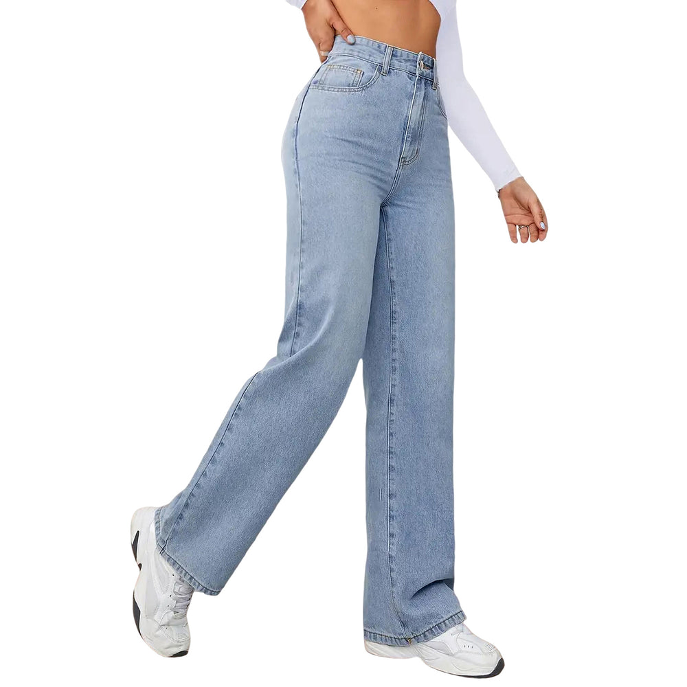 20245 Jeans Elastic Women's Loose Straight Cross-border Europe, America, Amazon AliExpress Women's Spot Manufacturer