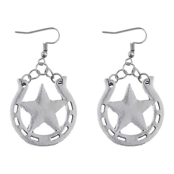 Simple Western Horseshoe Dangle Earrings