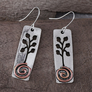 Ethnic Style Twig Spiral Earrings