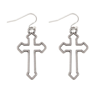 Exaggerated Cutout Cross Earrings
