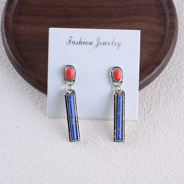 Bohemian Style Colorful Turquoise Dangle Earrings