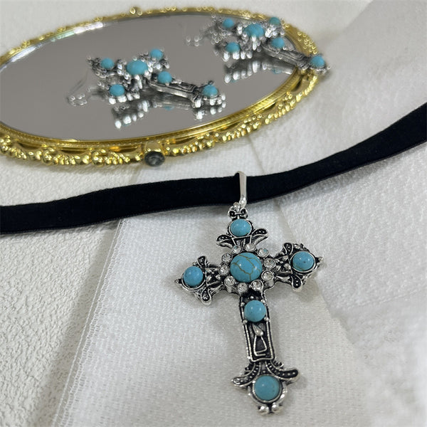 Personalized Cross Earrings Necklace