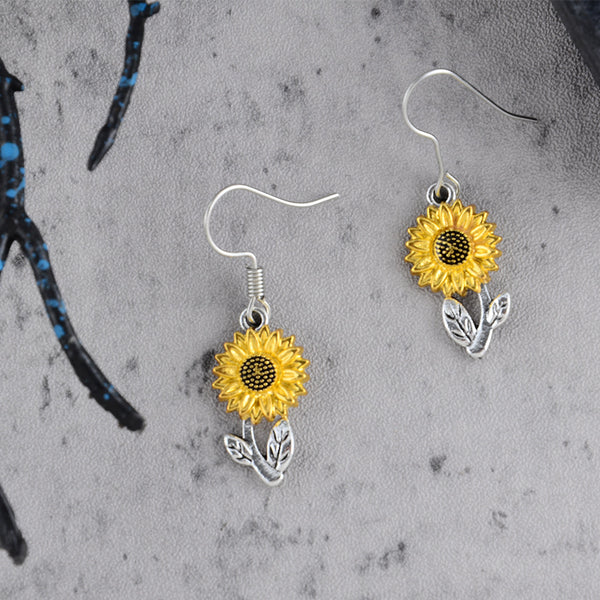 Vintage Simple Sunflower Earrings