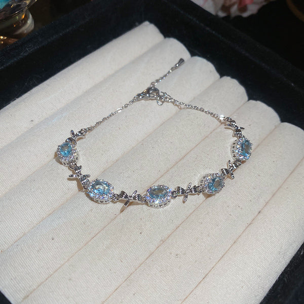 Sapphire-Blue Zircon Bracelet
