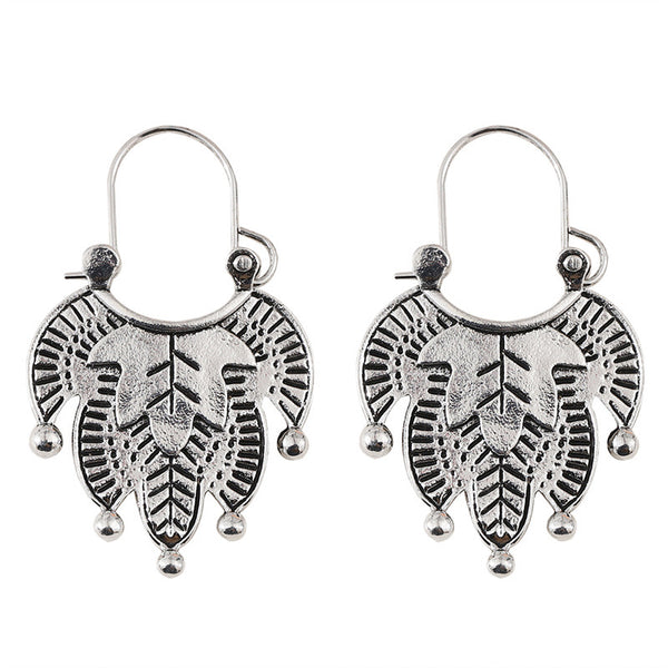 Simple Maple Leaf Textured Dangle Earrings