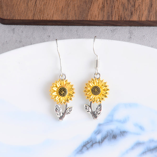 Vintage Simple Sunflower Earrings
