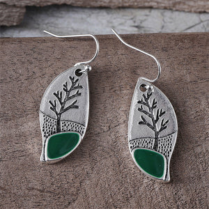 Personalized Tree Pattern Minimalist Style Oil Drop Earrings Earrings