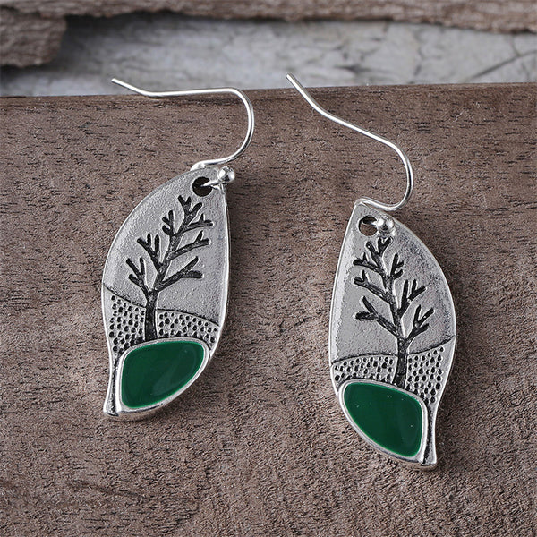 Personalized Tree Pattern Minimalist Style Oil Drop Earrings Earrings