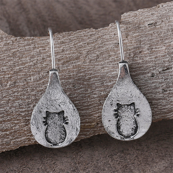 Vintage Simple Cat Drop Earrings